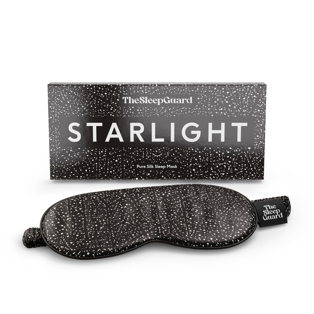 Pure Silk Sleep Mask [100% 6A Mulberry Silk, 22 Momme] - Starlight Print