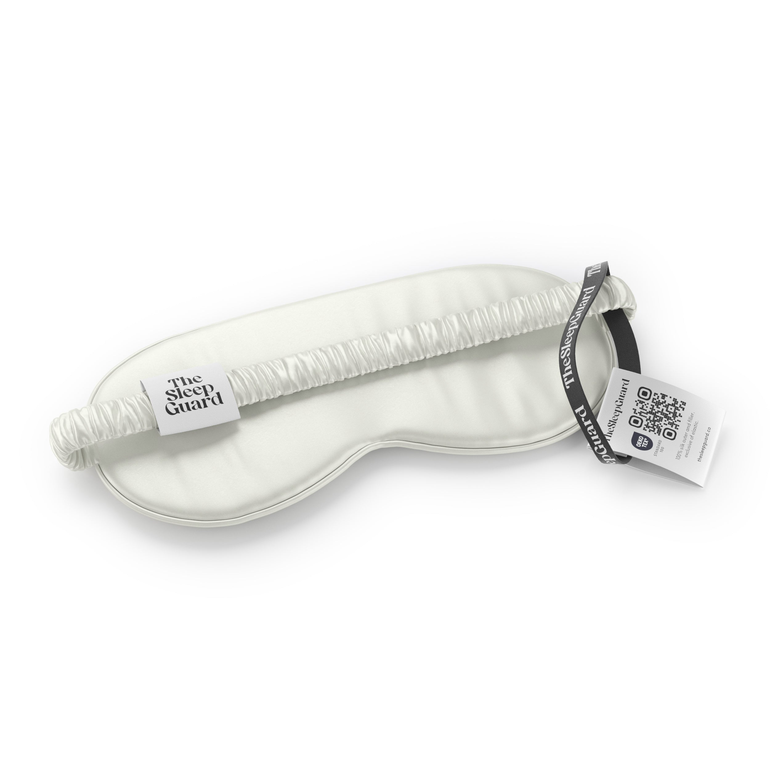 Pure Silk Sleep Mask [100% 6A Mulberry Silk, 22 Momme] - Ivory White