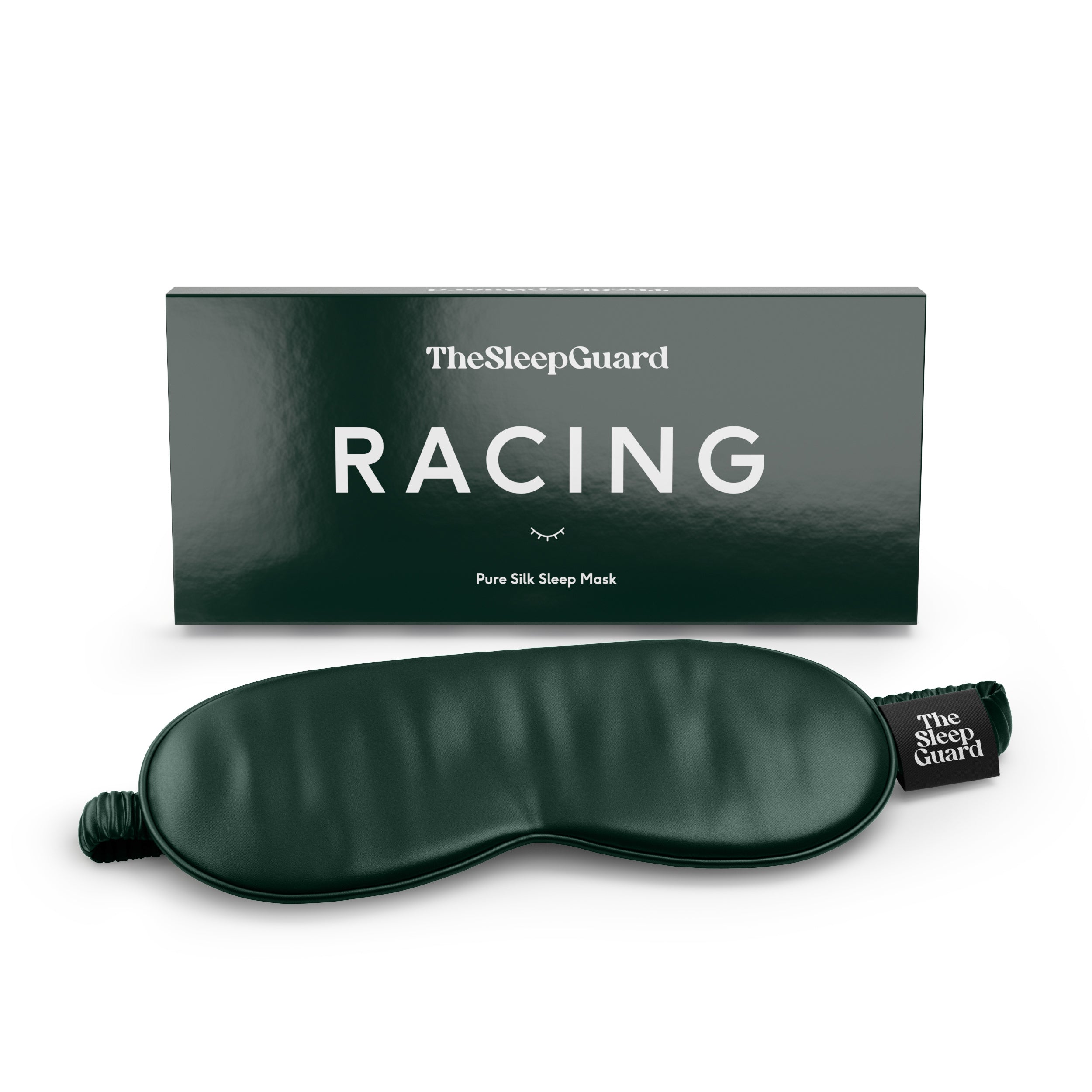 Pure Silk Sleep Mask [100% 6A Mulberry Silk, 22 Momme] - Racing Green