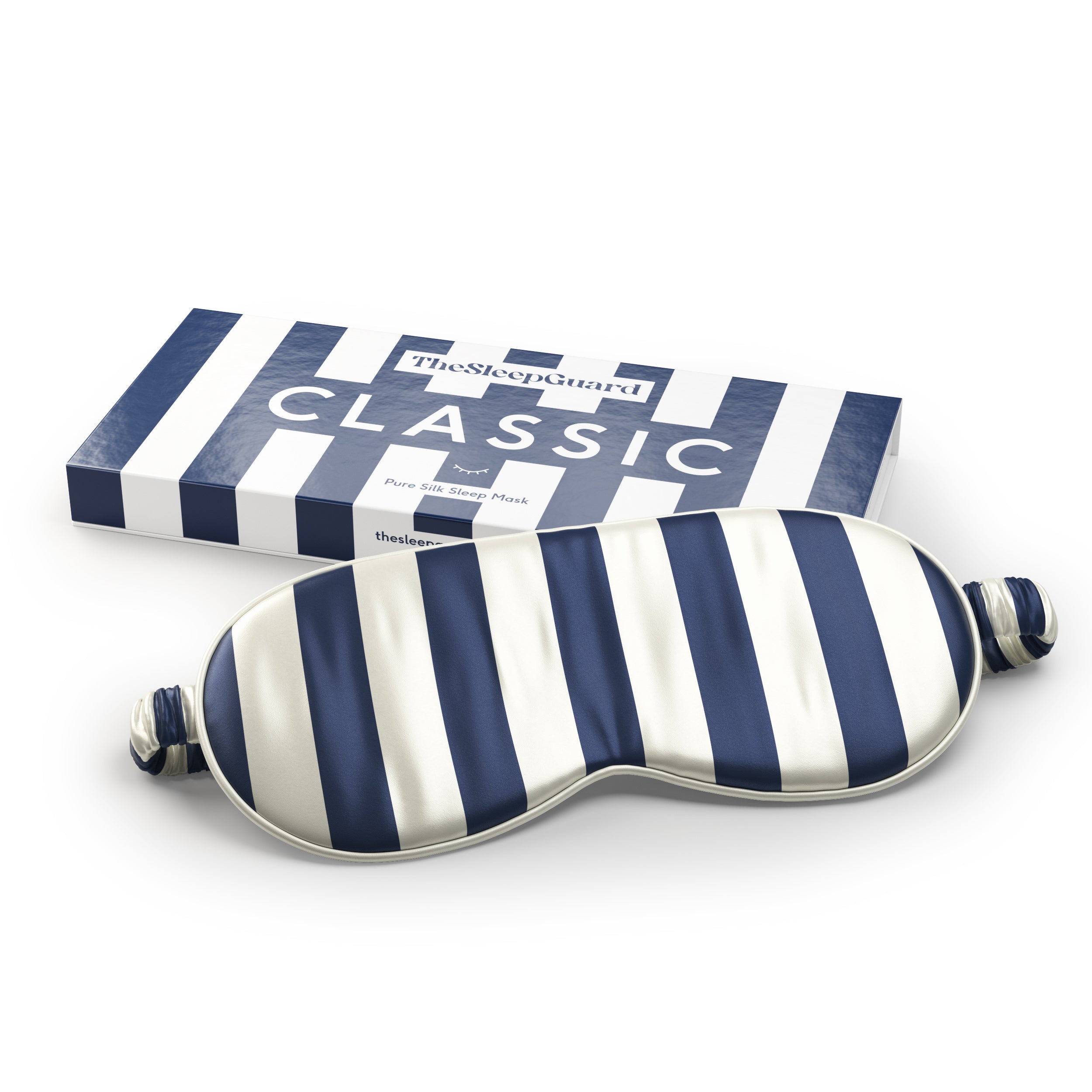 Pure Silk Sleep Mask [100% 6A Mulberry Silk, 22 Momme] - Classic Stripe